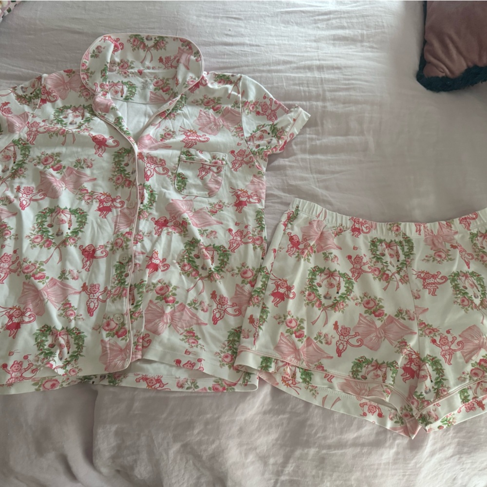Merry Monkey Beaux Polo Pajamas by Roller Rabbit x Love Shack Fancy